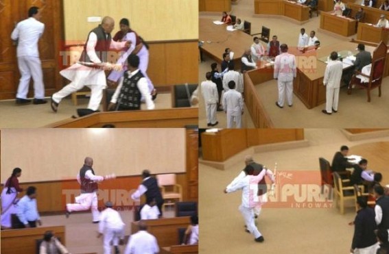 Assembly Winter session ends in total chaos : opposition attacks ruling party asking Minister Naresh Jamatiaâ€™s suspension, Sudip Barman snatched speakerâ€™s â€˜sword of truthâ€™